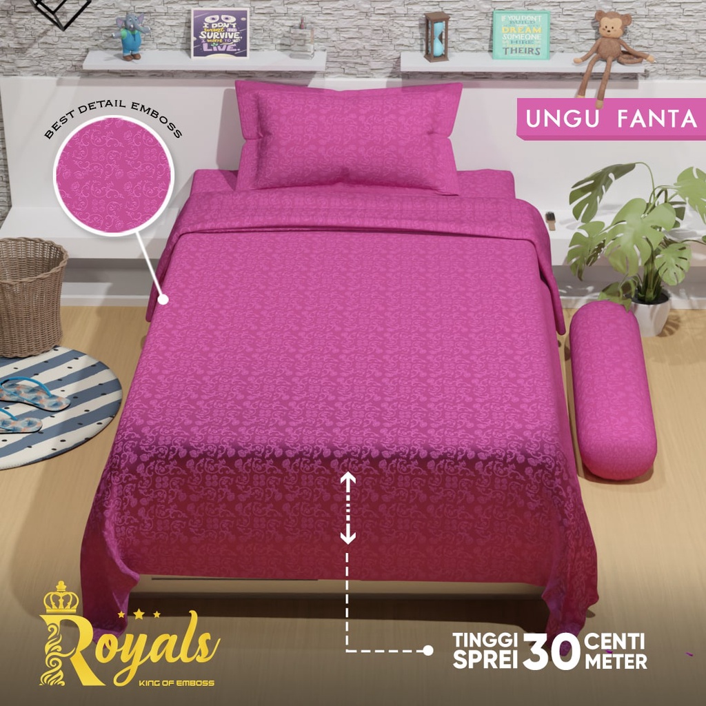 Royals BedCover Set Sprei Uk 120 - Ungu Fanta