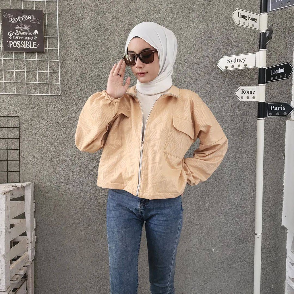 HARUKA ETNIK EMBOSS Sweater Jacket Cardigan Model Outer Fashion Terkini mMotif Timbul OOTD Keren Ala Korean