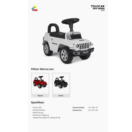 PMB Tolocar Off Road K601 - Ride On Toys (Mobil Mainan Anak)