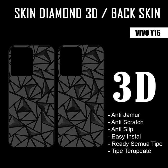 Garskin DIAMOND 3D Redmi 10 4G/Note 11 Pro/Note 12 Pro/K20/K20 Pro/A1/A1 PLUS/10 Prime/10 5G 2022/9T/Note 10/Note 7/Note 8 Back Sticker HP Anti Jamur