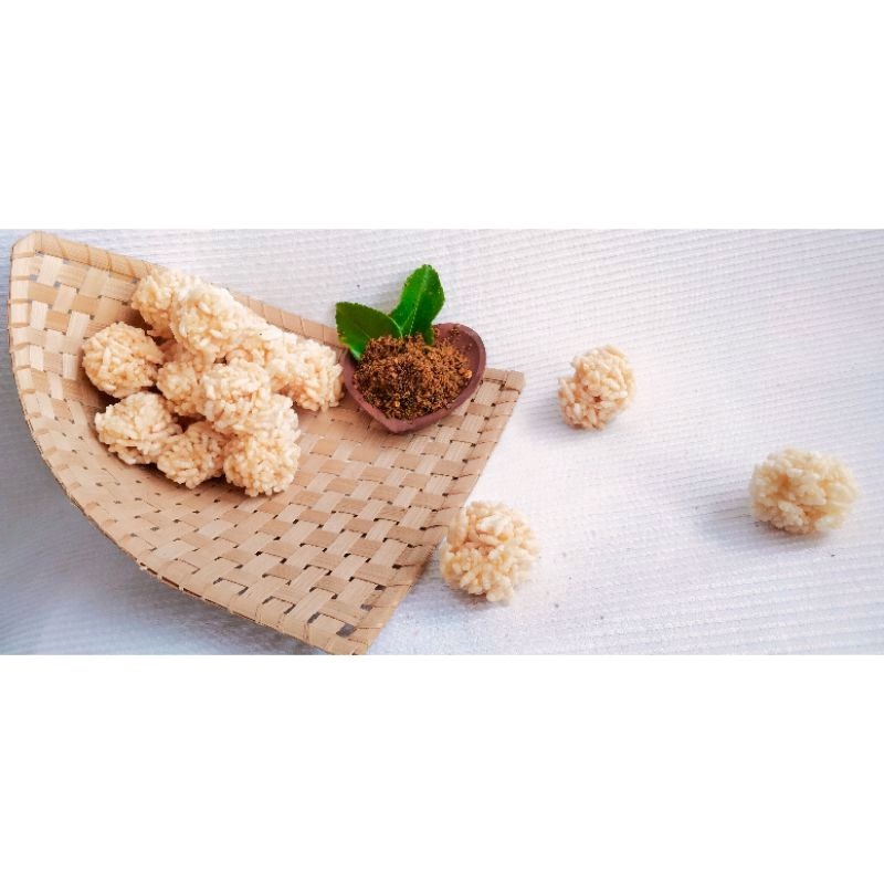 

Kerupuk rengginang toples matang 250gr/bumbu tabur pedas