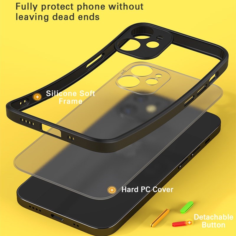 Shockproof Silicone Bumper Phone Case iPhone 11 Pro Max Mini X XR XS MAX 8 7 6 6S Plus SE 2020 Luxury Transparent Matte Cover