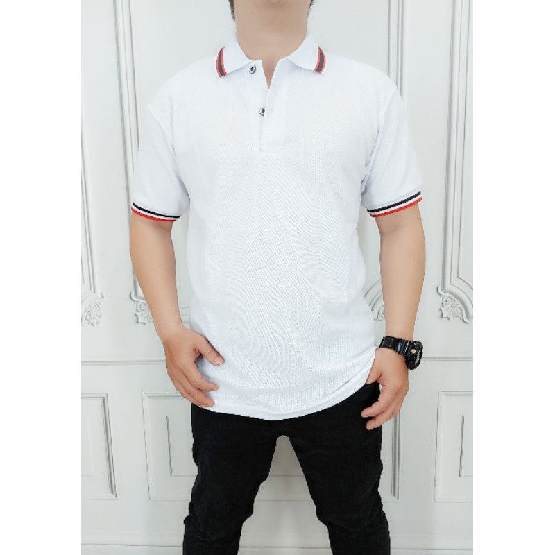 SF-KAOS KERAH PRIA PUTIH / KAOS POLOS / KAOS LACOSTE / KAOS POLO