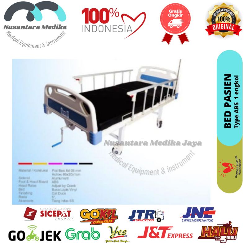 Bed pasien 1 engkol ABS / Ranjang 1 crank ABS