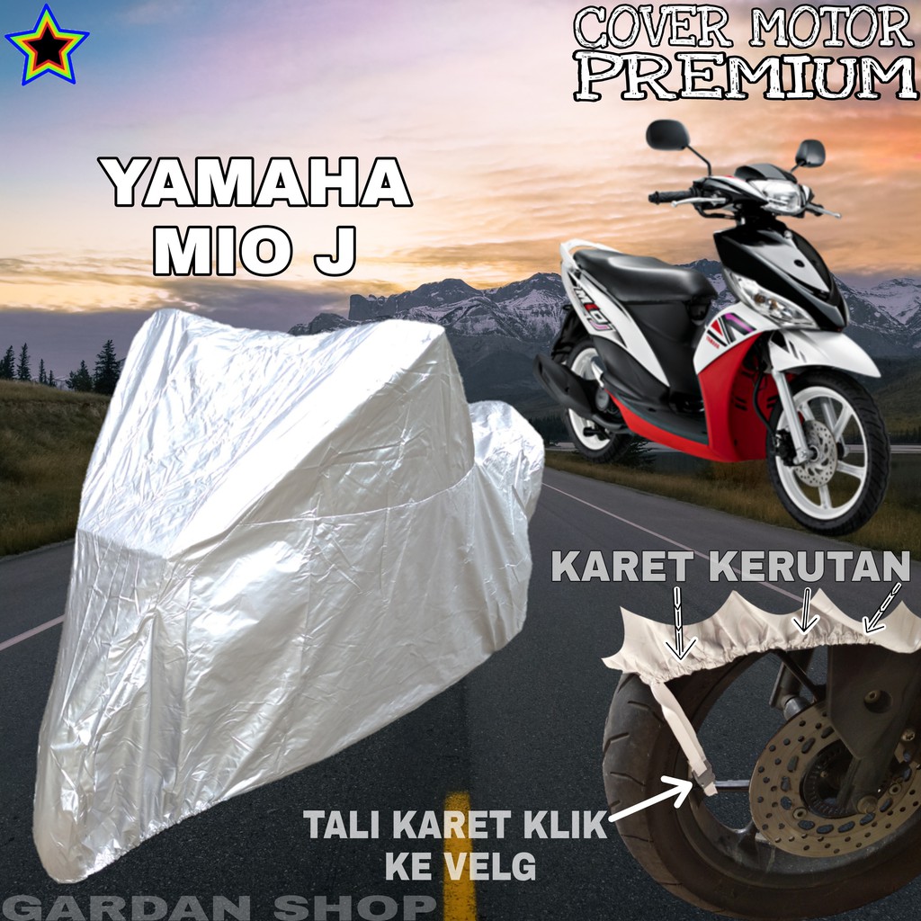 Sarung Motor YAMAHA MIO J SILVER POLOS Body C0over Penutup Motor Mio J PREMIUM