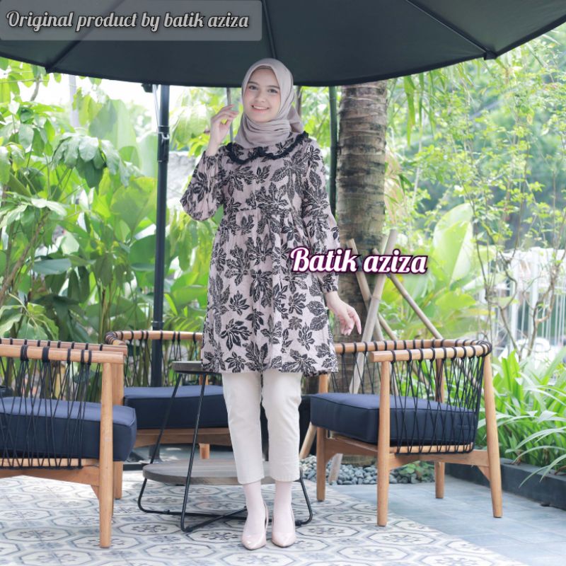 atasan batik wanita tunik batik busui tunik godongan by batik aziza