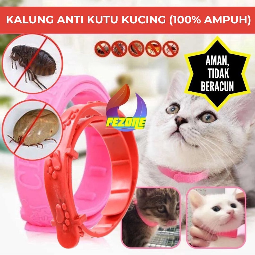 Kalung Anti Kutu Kucing Original 32cm Terbukti Ampuh Membasmi Kutu dan Nyamuk Aman Tidak Beracun FEZONE