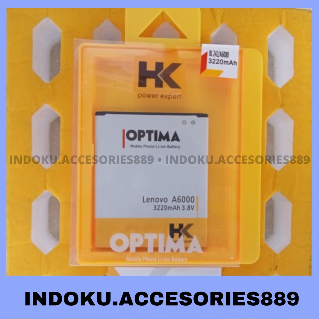 Baterai HK Optima LENOVO A6000 / BL242 Double Power