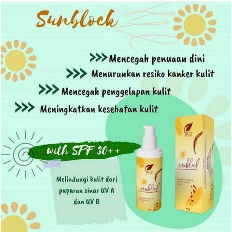SUNBLOCK SR12/SUNBLOCK SPF 30++/SUNBLOCK HALAL BPOM