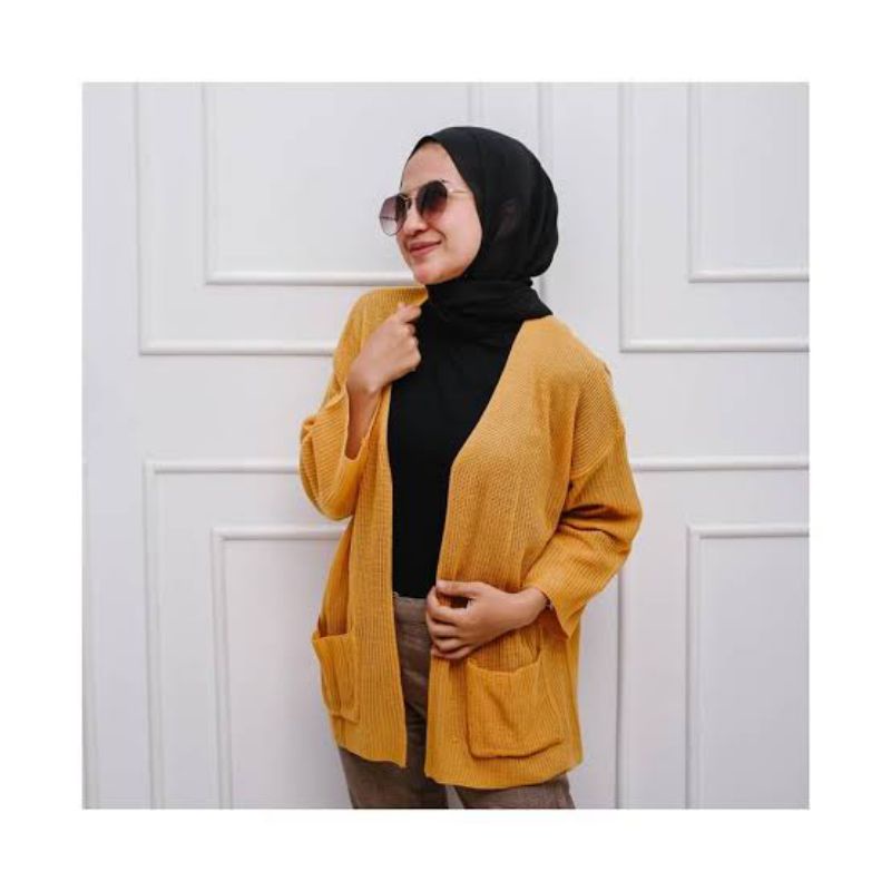 CARDIGAN WANITA RAJUT SAKU/CARDY RAJUT WANITA PREMIUM OVER SIZE