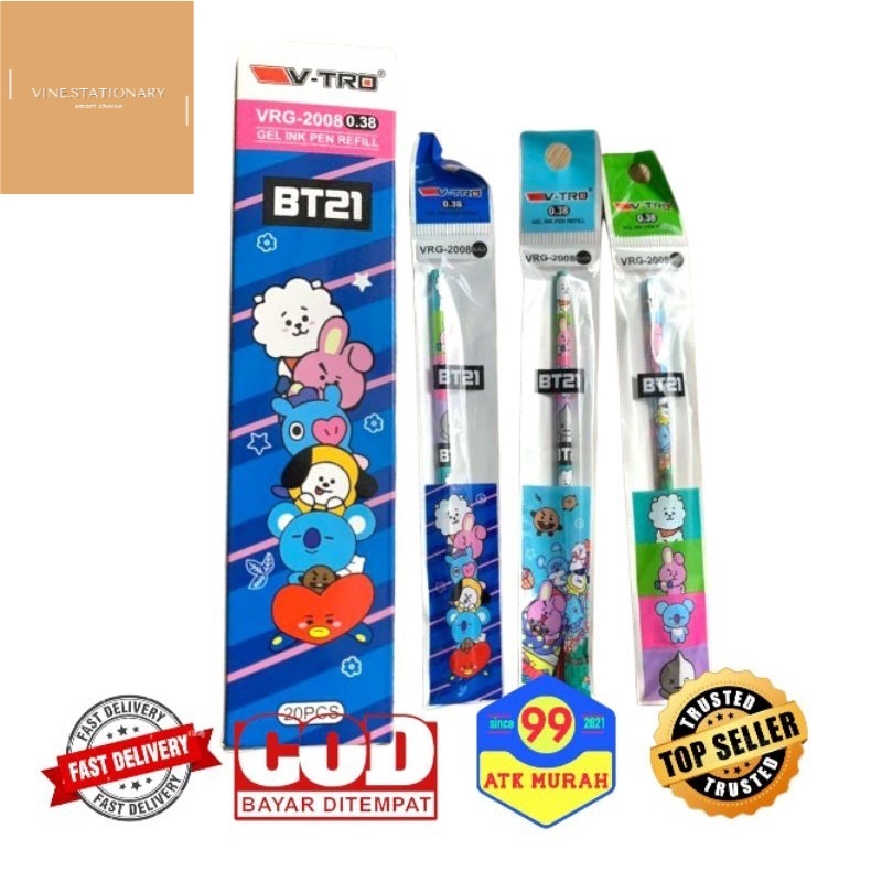 

Isi pulpen gel isi 20/GEL INK REFILLS/refil pen/0.38mm/pulpen/VINE STATIONARY