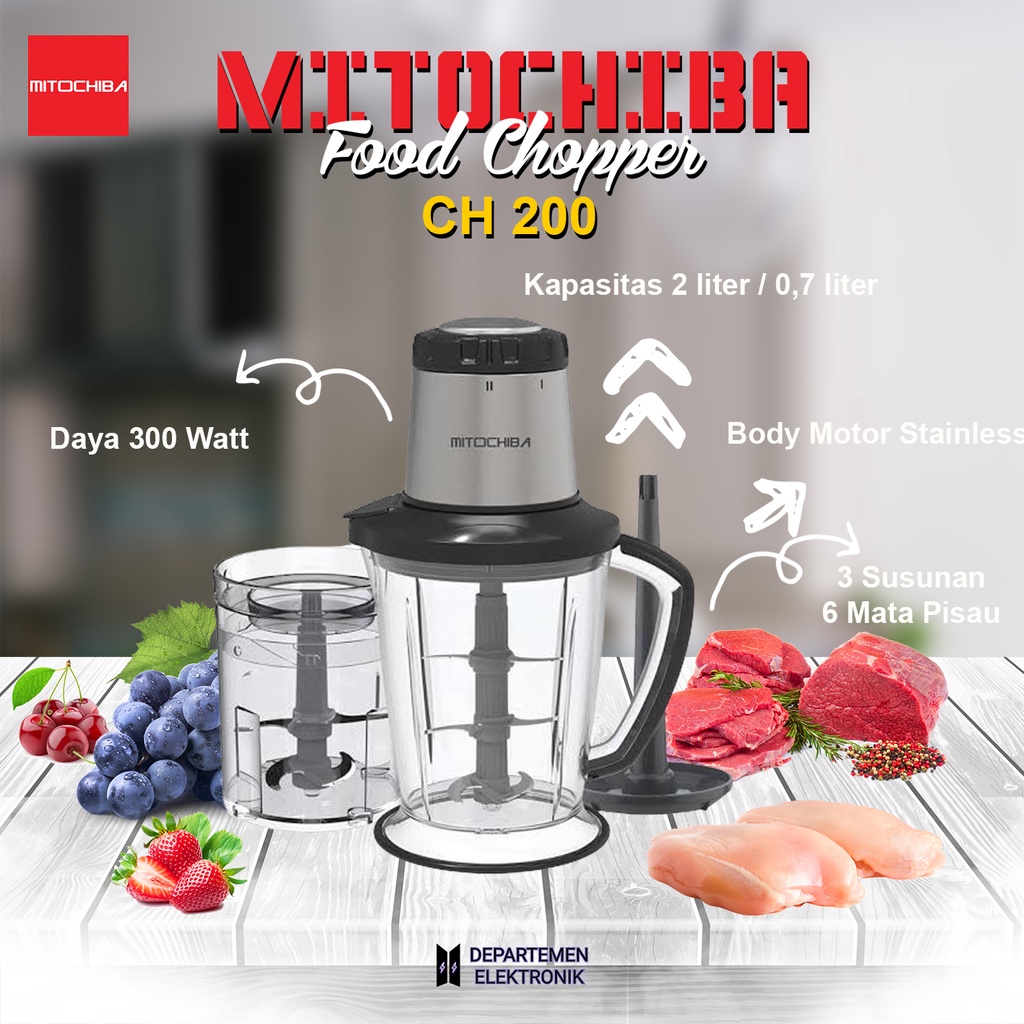 Mitochiba Food Chopper CH 200 Blender High Quality ORIGINAL BERGARANSI RESMI MURAH BANGET / GARANSI RESMI