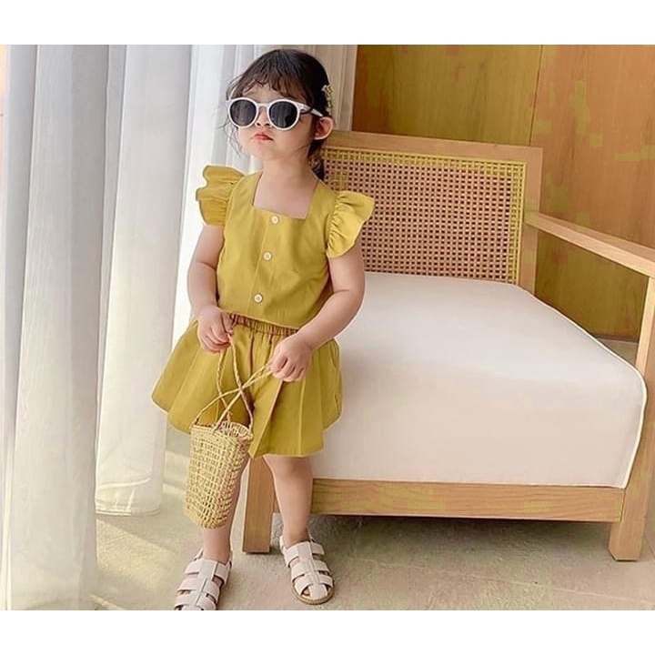 LOPIKA Set Kids Setelan Baju Anak Perempuan Umur 2 - 6 Tahun / Bahan Toyobo