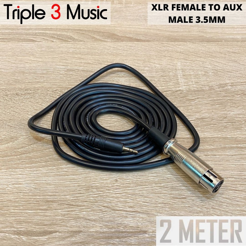 Kabel XLR Female To 3.5mm Male 2m kabel Mic ke Splitter bm800 bm8000