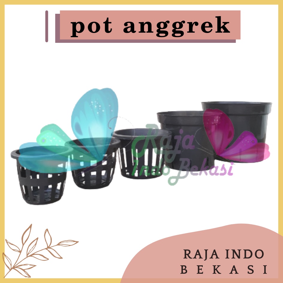 Pot Anggrek Orchid 10 12 17 20 Hitam Putih Bkn Pot Anggrek PLastik Sabut Kelapa Tanah Liat Kayu