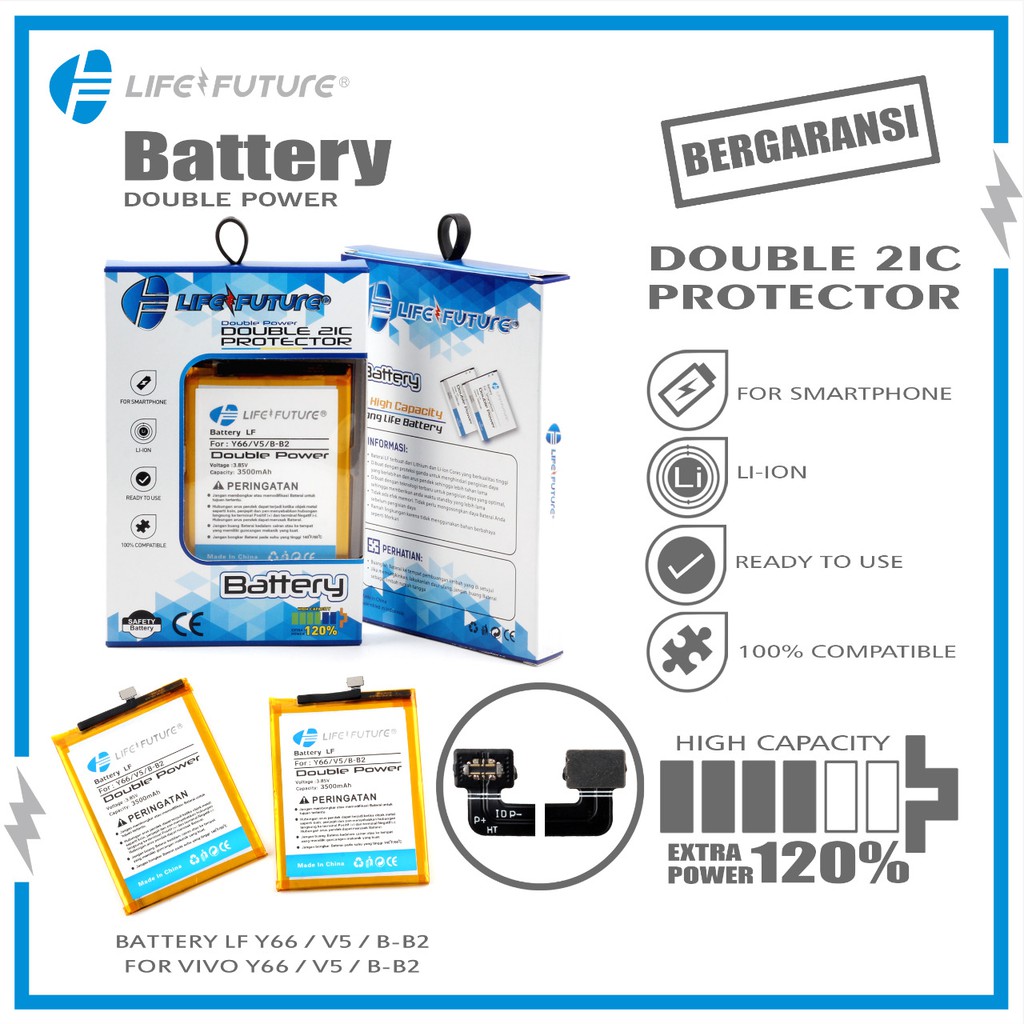 Baterai Double Power Vivo V5 / Baterai Double Power Vivo V5s / Baterai Double Power Vivo Y67 / Bater