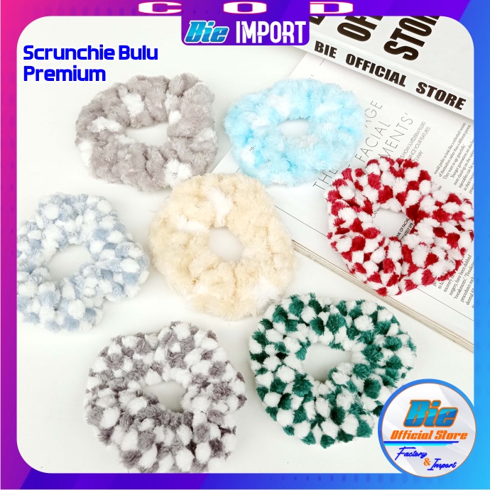 Ikat Rambut Scrunchie Bulu Halus Korea Impor Best Seller