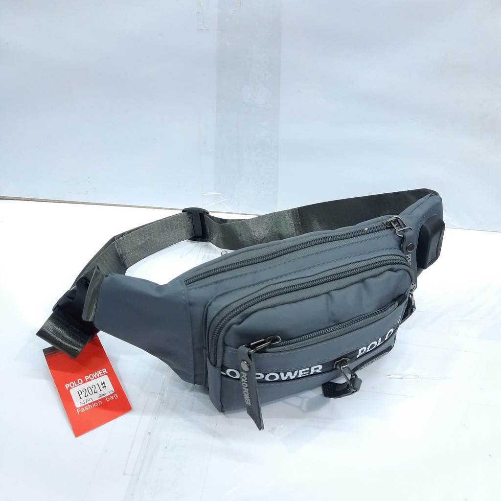 TAS PINGGANG ANTI AIR + USB POLO POWER / WAIST BAG PARASUT POLO / TAS HP SELEMPANG POLO POWER  MURAH / TAS PINGGANG POLO POWER ANTI AIR + USB ORIGINAL MURAH BARU / TAS SELEMPANG POLO POWER COMPACT BAHAN PARASUT ANTI AIR MURAH / TAS SELEMPANG POLO MURAH