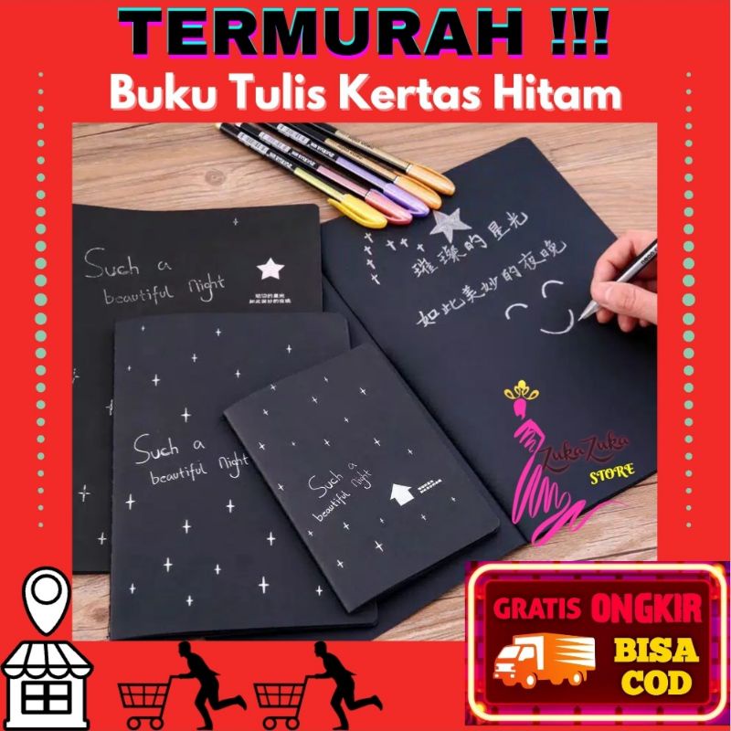 

TERMURAH!!! Buku Tulis Notebook Kertas Hitam / Black Paper / Diary / Catatan / Sketchbook Book