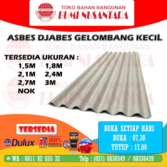 ASBES DJABES GELOMBANG KECIL 14 GELOMBANG LEBAR 105CM TEBAL 4CM