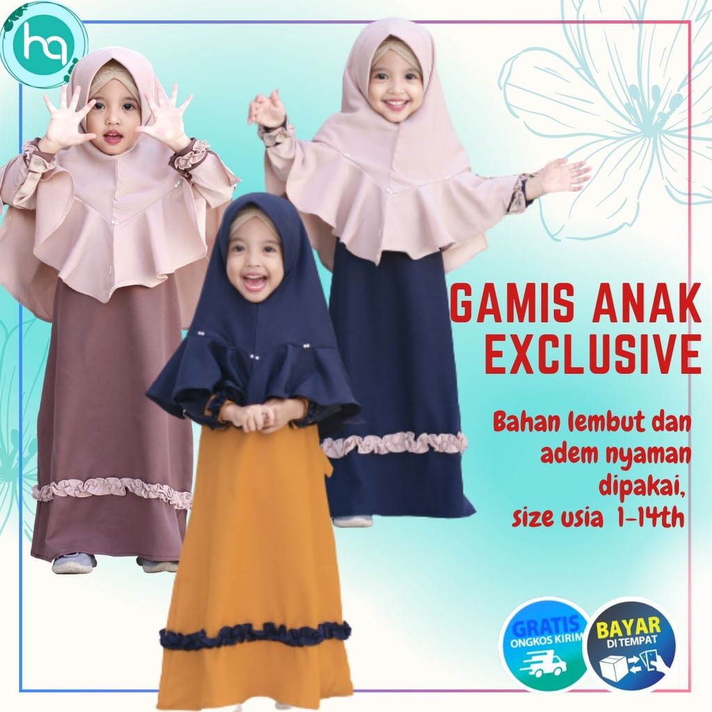 Baju Muslim Gamis Anak Perempuan Murah Terbaru 2020 NAIRA GAMIS SET 2