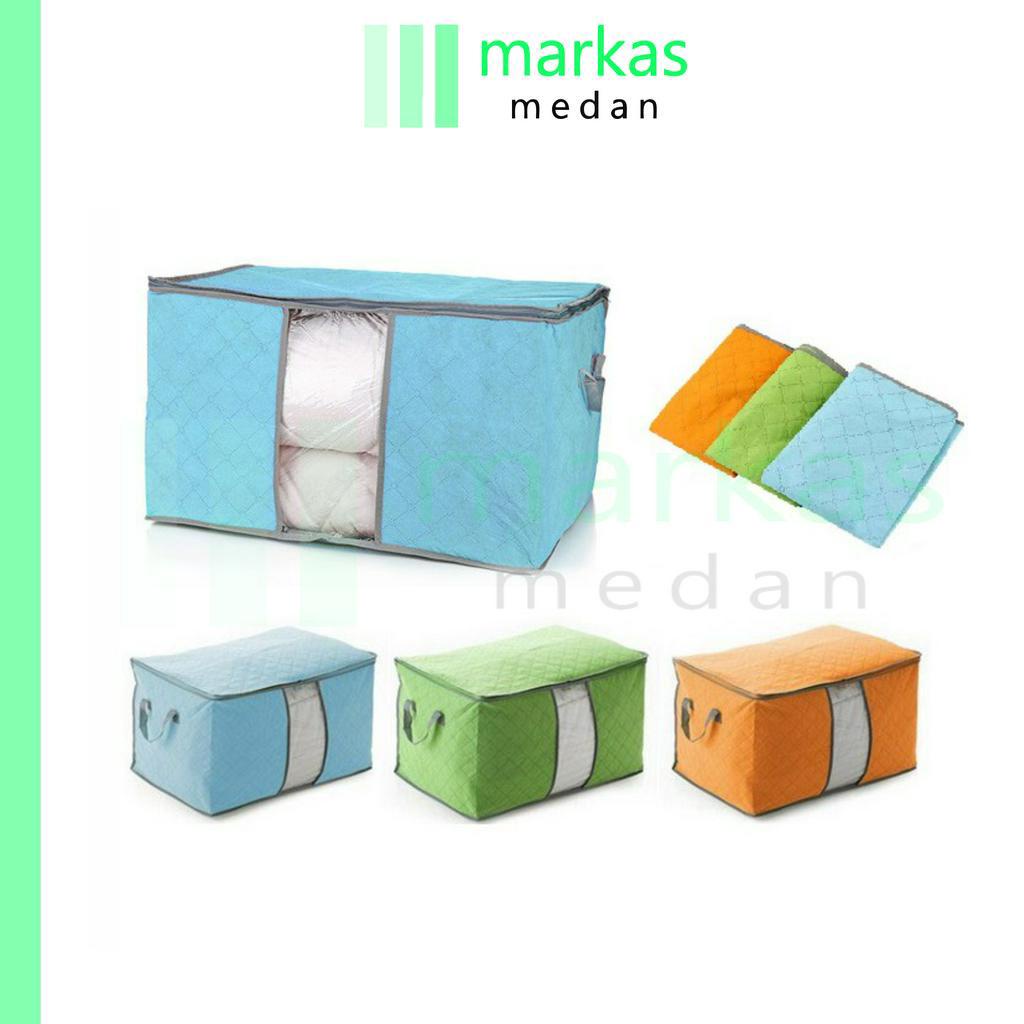 Markasmedan21 - Bamboo Storage Box Organizer Tempat Penyimpanan Baju Tas Travel Murah Import HL0037