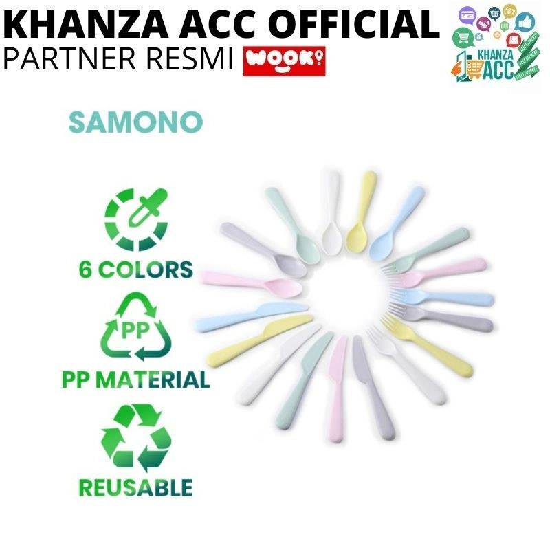 KHANZAACC SAMONO STW04T Sendok Garpu Pisau (1set isi  paket) Colorful