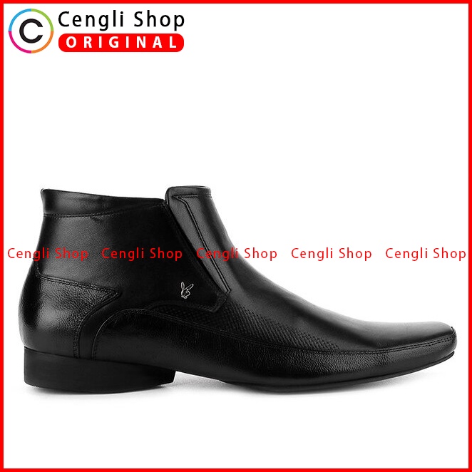 SEPATU BOOT FORMAL PLAYBOY PRIA ORIGINAL KULIT ASLI BRANDED HITAM PL06