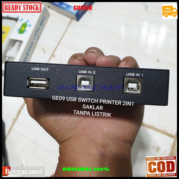 G09 Pembagi printer 2in1 usb print 2port original cpu pc laptop manual switch tanpa listrik sharing join switching saklar G09  Tidak pakai listrik hanya saklar  2 komputer pakai 1 PRINTER  GAMPANG PAKAI NYA  USB SWITCH / MANUAL SWITCH PRINTER ini biasa di