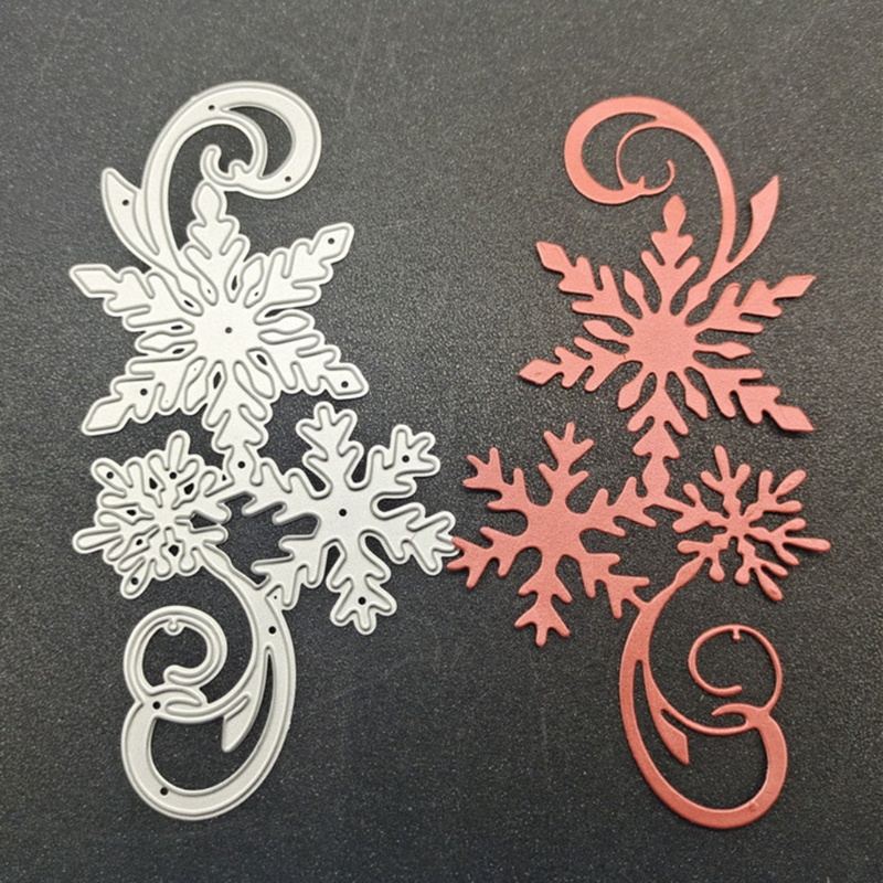 Cetakan Stensil Cutting Dies Motif Snowflake Natal Bahan Metal Untuk Scrapbook / Craft Diy