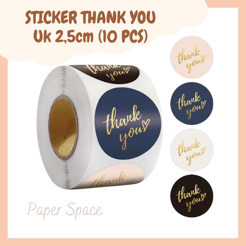 

10 PCS Stiker Label Thank You Ukuran 2,5cm