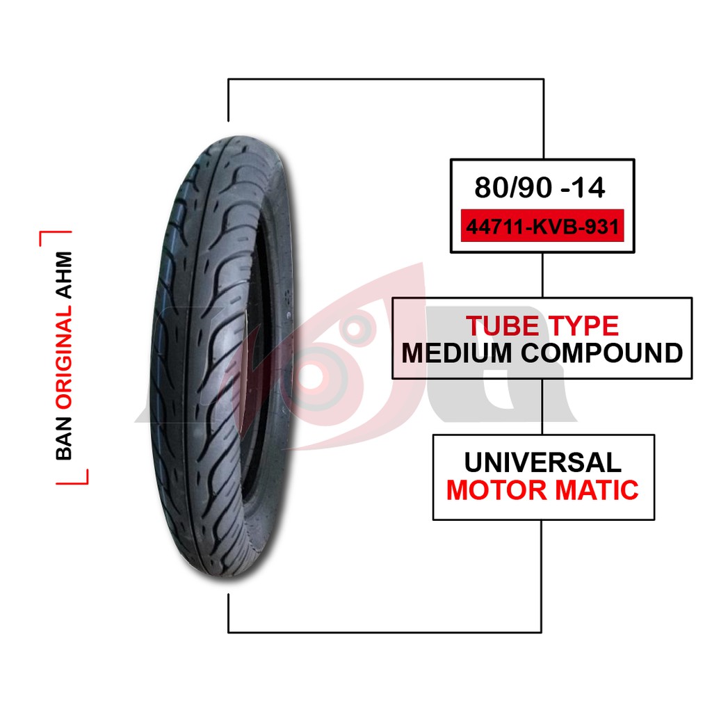 AHM 80/90-14 KVB Tubetype Ban Motor Matic Original Honda Federal