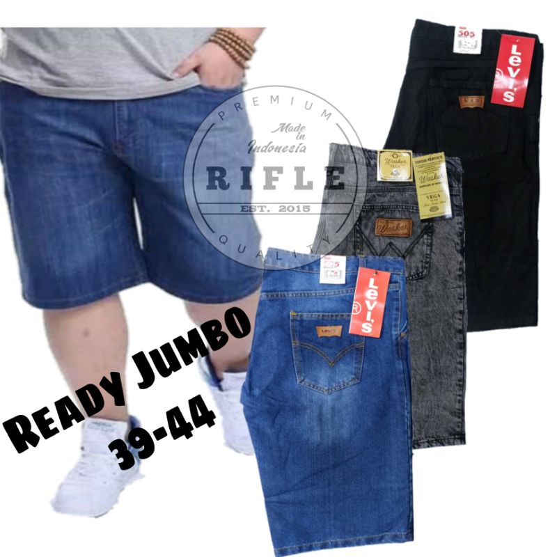 BIG SIZE / JUMBO 27-44 Celana Pendek Jeans Borju Non Stretch Regulerfit