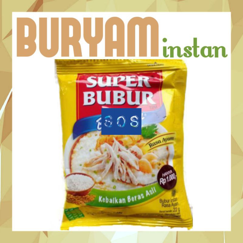

《OS3》 Super Bubur BurYam instan 22 gram 1 gantung