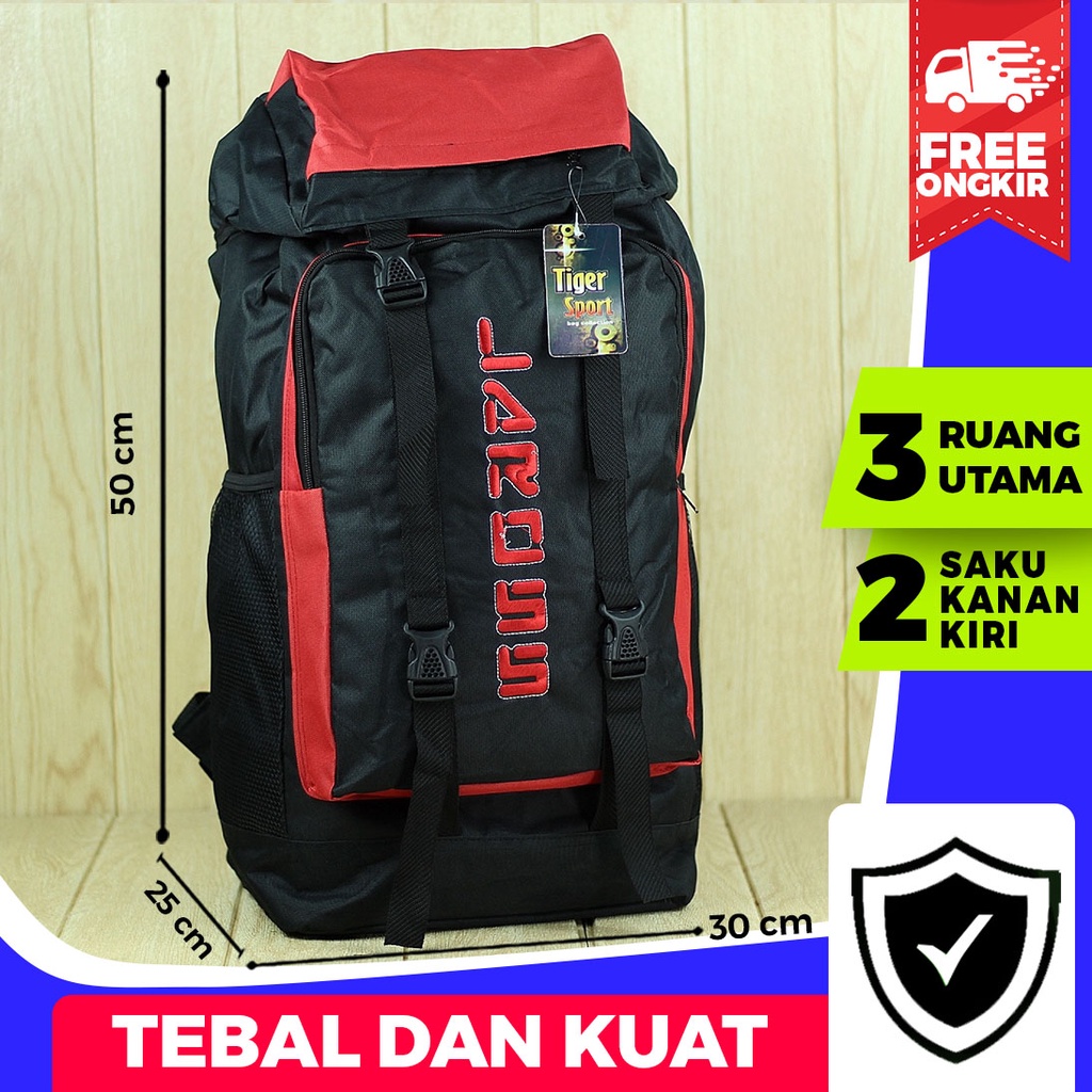 Tas Gendong Laros Merah Camping Outdoor Besar Keren Kuat Berkualitas