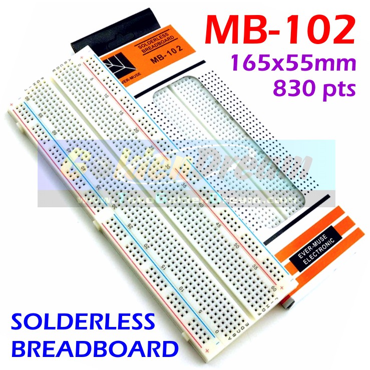Jual Breadboard MB102 MB102 830 Point Solderless Bread PCB Project