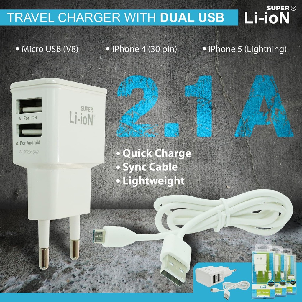 Super Li ioN USB Charger SL 22 2 1A Iphone 4