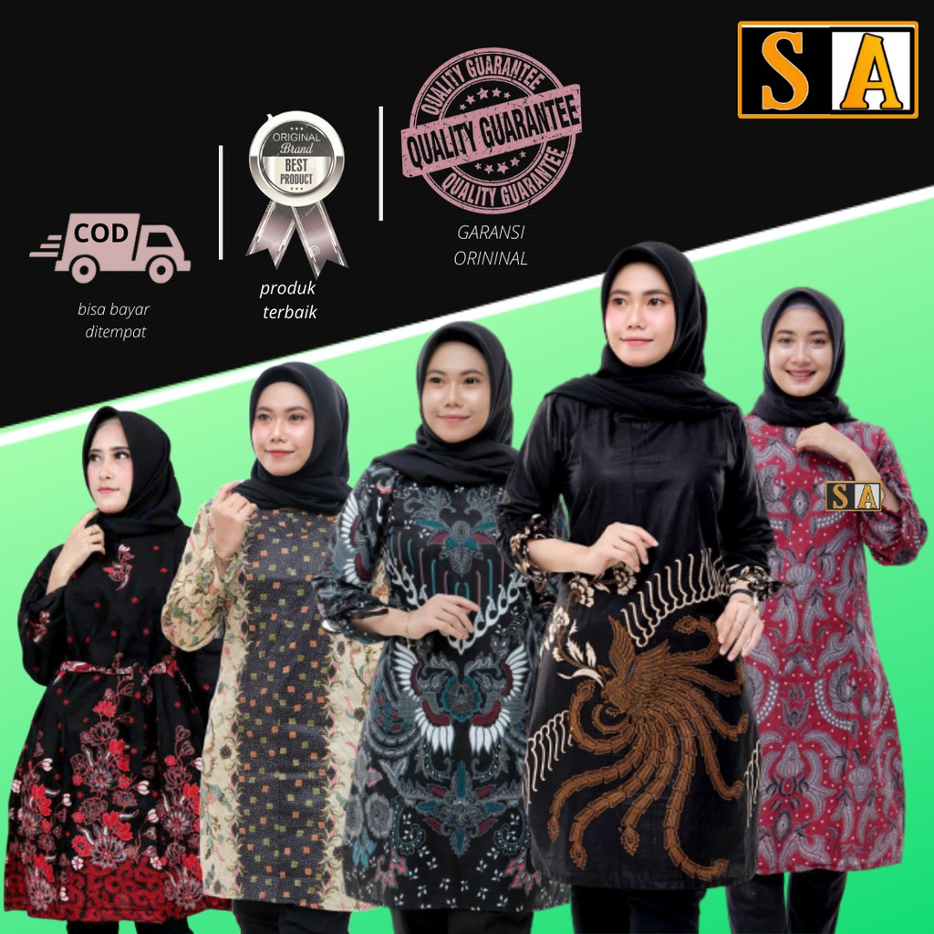 ATASAN TUNIK  BATIK  TUNIK  JUMBO ATASAN BATIK  WANITA BAJU  