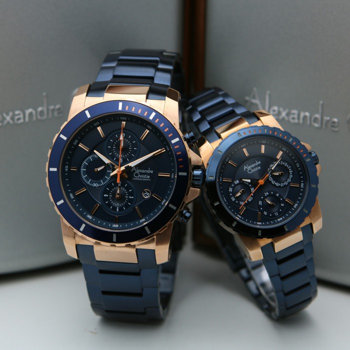 ORIGINAL Jam Tangan Couple Alexandre Christie Stainles AC 6141 / AC6141 / 6141 Garansi Resmi 1 Tahun