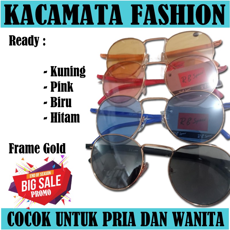 Kacamata Transparan Bulat Warna Permen Bulat Gaya Korea Pria Wanita Frame Besi Model Retro Bulat