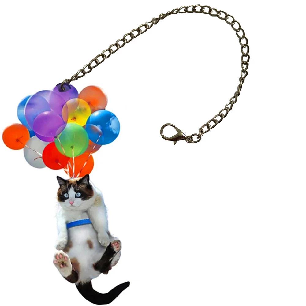 Rebuy Car Hanging Ornament Dekorasi Interior Mobil Untuk Hadiah Kucing Lucu Hiasan Dinding Balon Warna Warni Akrilik