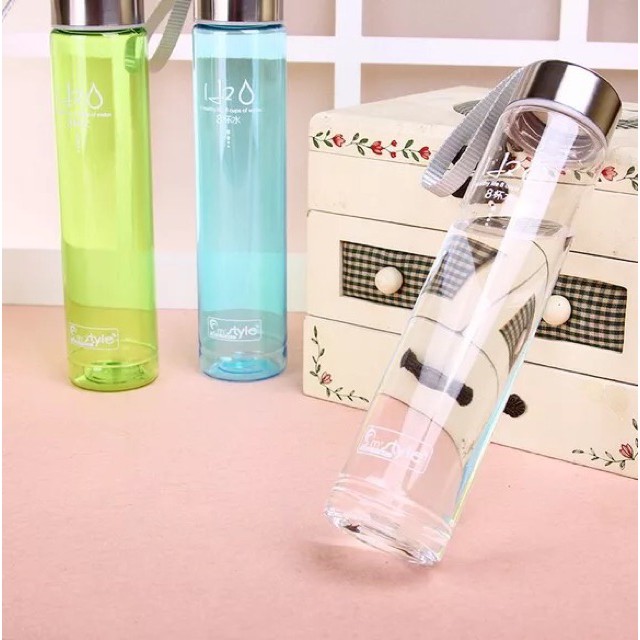 Botol minum H2O | ukrn 280ML | Slim | Bening - Plastik.