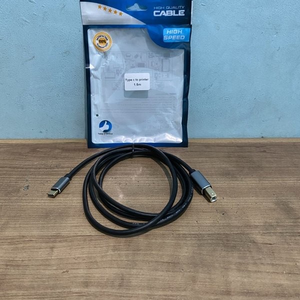 PROMO Kabel Type C To Printer USB B Male 1.5M Gold Plate 1.5 Meter