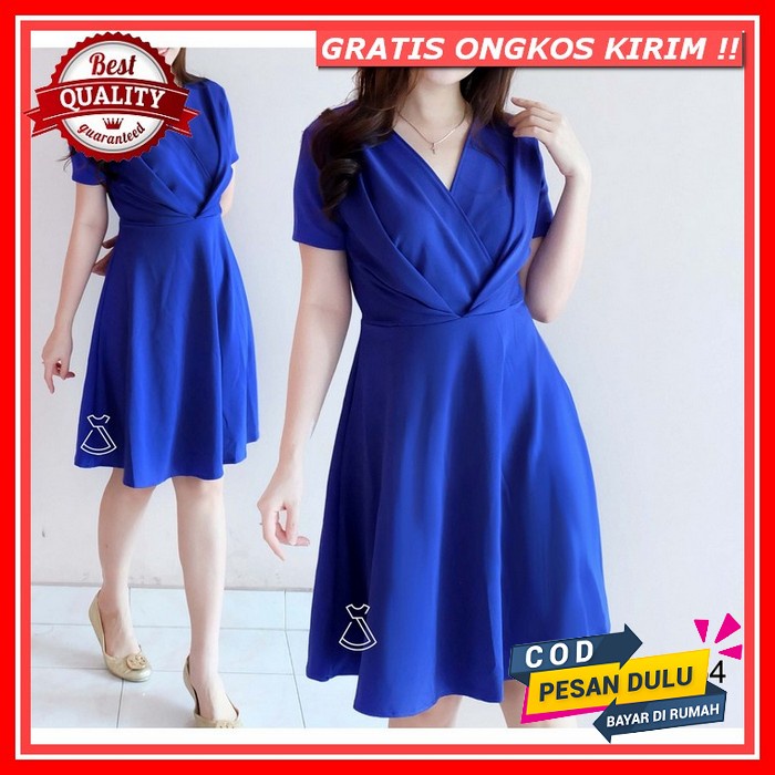 Big Size Xl-Xxxxl Dress Maurin Dres Sabrina Irise Wanita Korea A Line Bodycon Maxi Casual Natal Pest