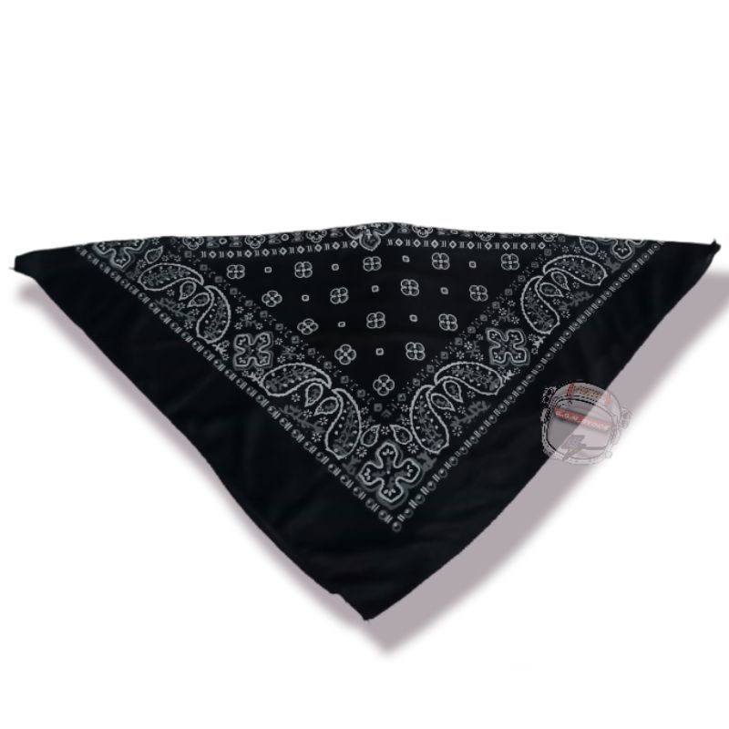 Slayer Motif Hitam Bandana Jambore Multifungsi Material Rayon Satin