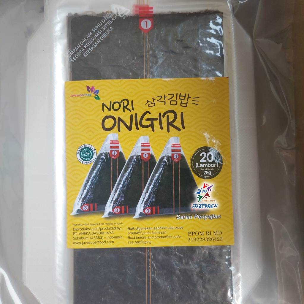 Nori onigiri wrapper JAVA Halal  Seaweed Nori Wrapper Nori Triangle / Sushi Nori rumput laut