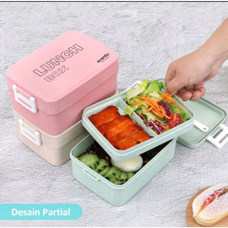 US089 Lunch Box Kotak Makan 1000ml Ecentio By Toko Haji Usman