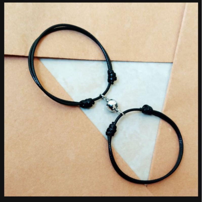 Gelang Tali kulit / gelang polos magnet / gelang viral / gelang couple