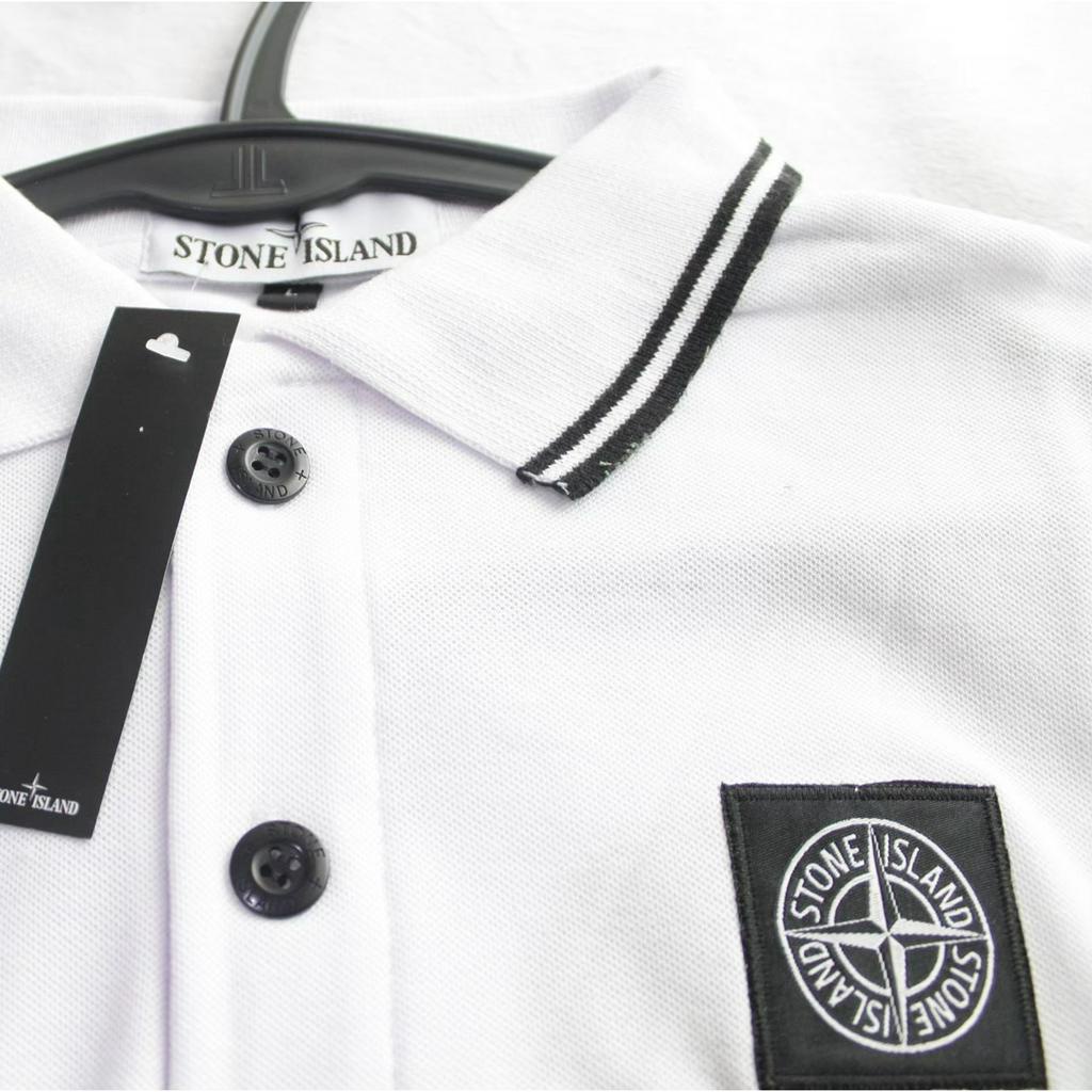 Kaos Polo Stone Island Full Tag Kaos Polos Putih Polo Shirt