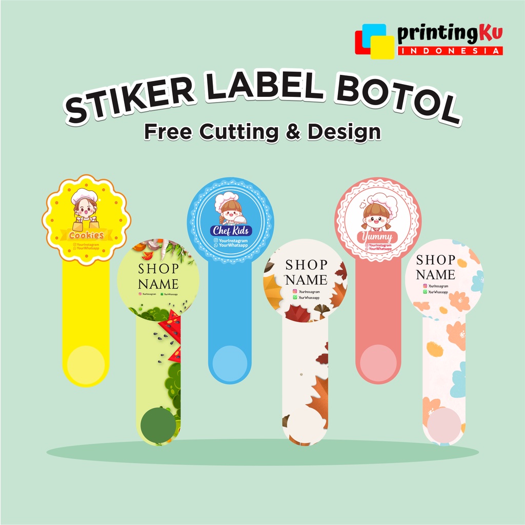 

CETAK STIKER LABEL BOTOL/STIKER SEGEL BOTOL/STIKER TOPLES PRODUK MAKANAN